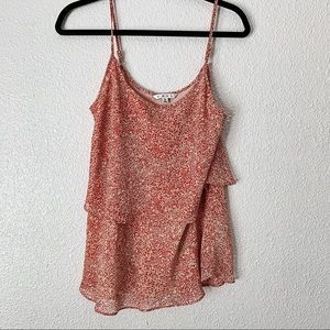 Cabi Cream and Red Speckled Tiered Tank